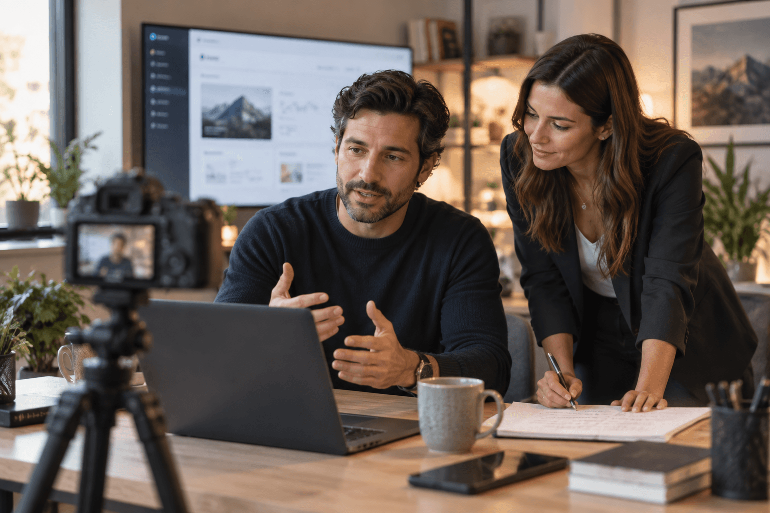 A SaaS founder and marketer working together on useful content and distribution